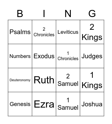 Bible Bingo Card