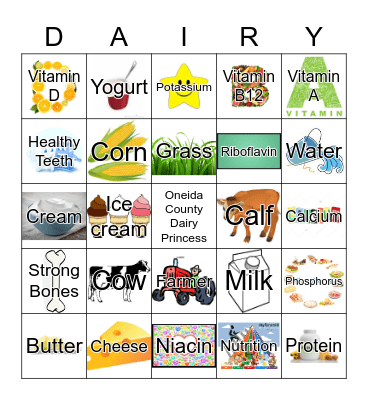 Dairy Bingo, low potassium, LOW Potassium Food List Bingo Card