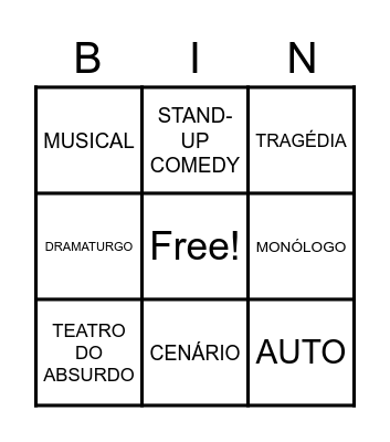 Bingo - TEATRO- MAYRA Bingo Card