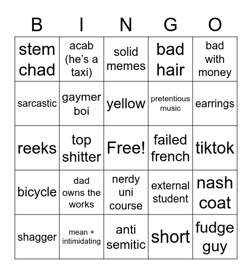 jake bingo Card