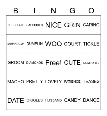 Valentine's Day Bingo Card