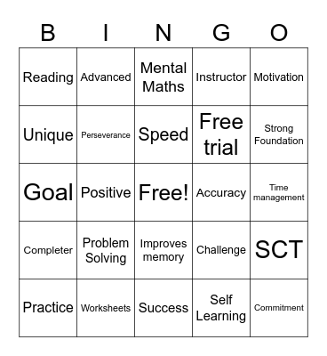 Kumon BINGO ! Bingo Card