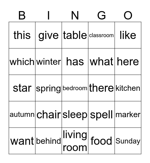 Bingo Card