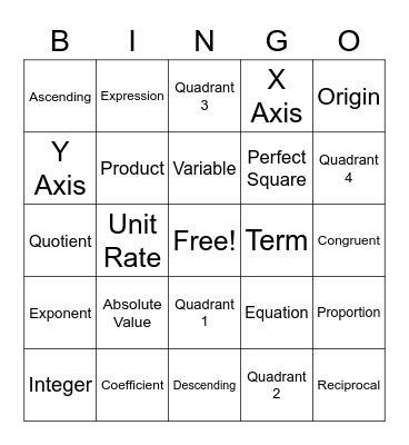 Marvelous Mathematicians (6th Grade) Bingo Card