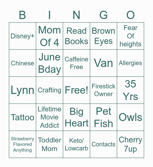 Jens Bingo Card