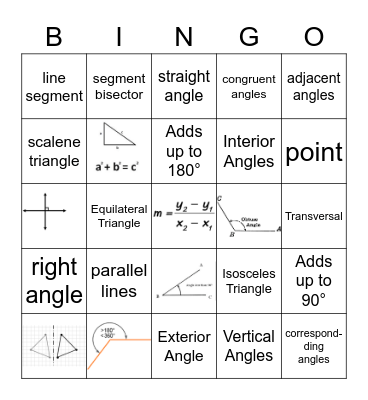 GEOMETRY BINGO Card