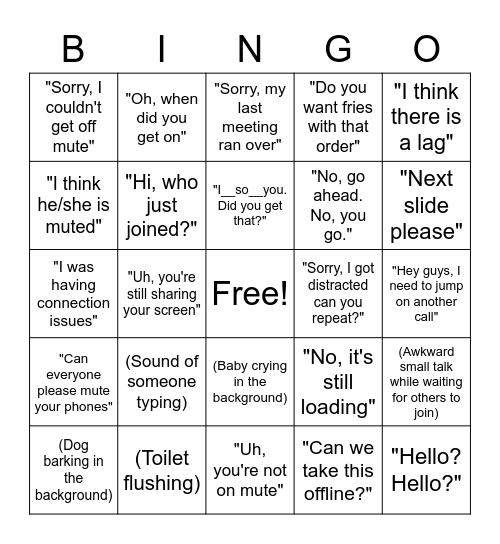 Skype Bingo Card