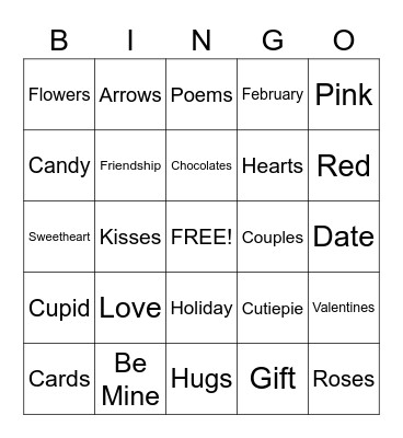 Valentine's Day Bingo Card