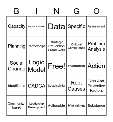 CADCA DAY 1 Bingo Card