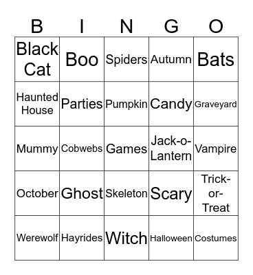 Halloween Bingo Card