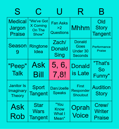 Rewatch Show Bingo Card
