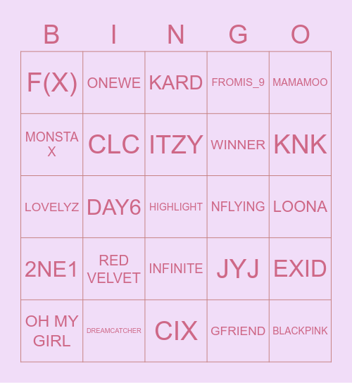 Dens 사랑 Bingo Card