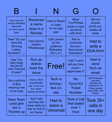 Tech Support Bingo! Bingo Card