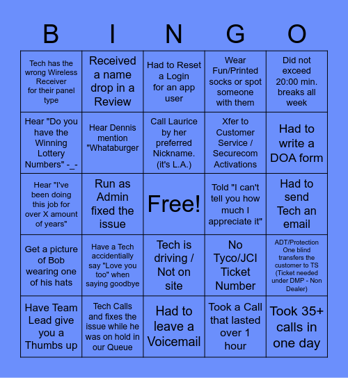 Tech Support Bingo! Bingo Card