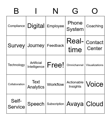 SWA BINGO Card