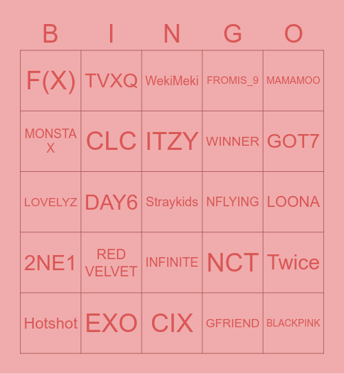 Dens 사랑 Bingo Card