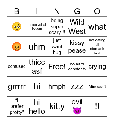 thomas🥺 Bingo Card