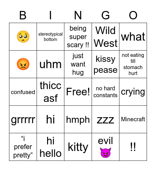 thomas🥺 Bingo Card