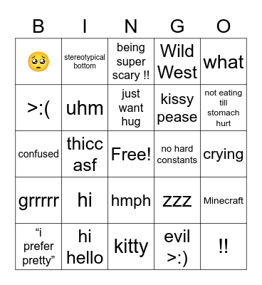 thomas🥺 Bingo Card