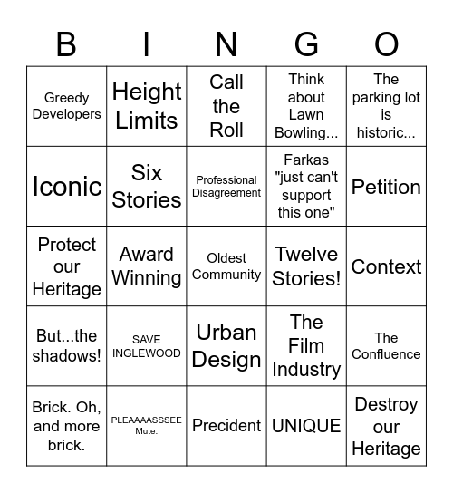 COUNCIL Bingo Card