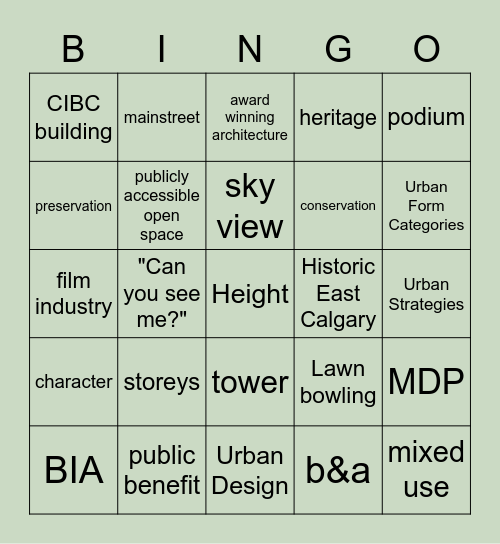 Monday Funday Bingo Card