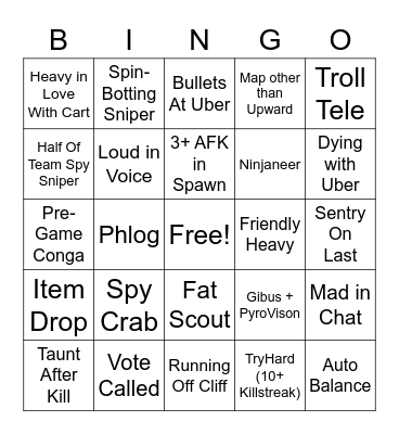 TF2 Bingo Card