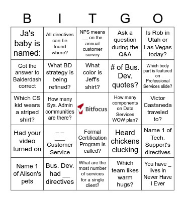 Bitfocus Bingo Trivia Bingo Card