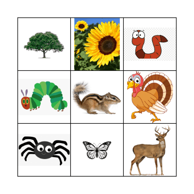 NATURE EYE SPY Bingo Card