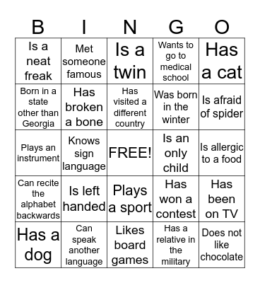 Icebreaker BINGO Card