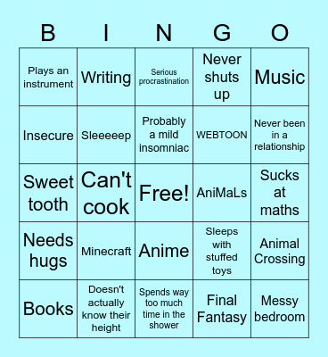 Greek's Bingo Card