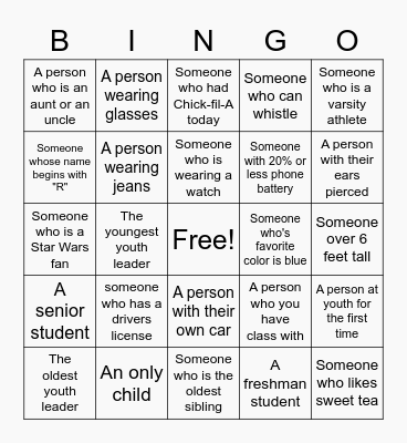 LeaveAMark Students Bingo Card