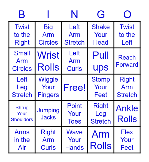 ACTIVITY Bingo Card