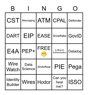 FaML All Hands 2020 Bingo Card