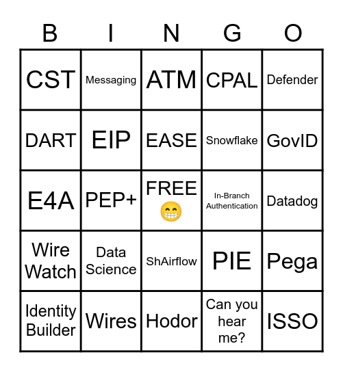 FaML All Hands 2020 Bingo Card