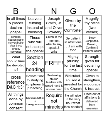 D&C 24 & 26 Bingo Card