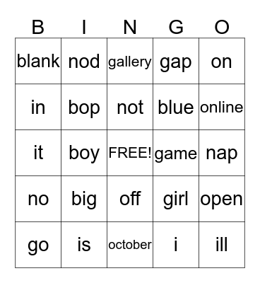 bingo Card