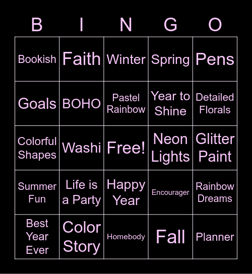 Blackout Bingo Card