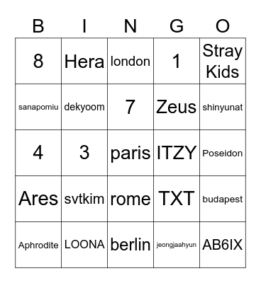 svtkim's Bingo Card