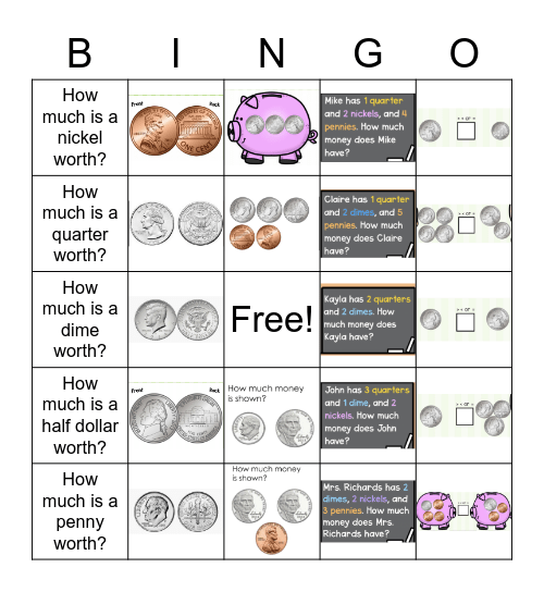 Money Bingo Card