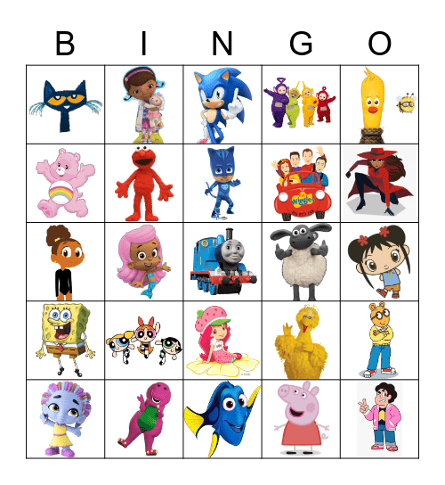 CHARACTERS 2 Bingo Card