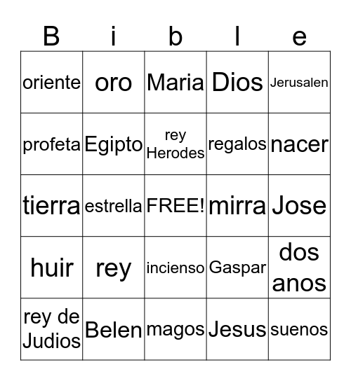 La visita de los magos Bingo Card