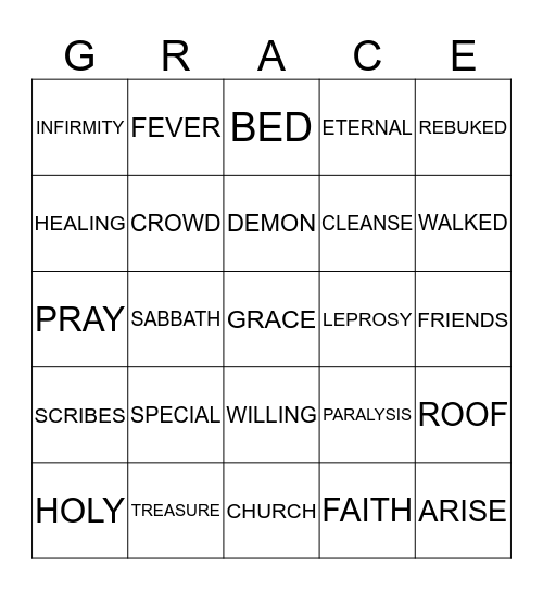 HUNTING FOR SPECIAL TREASURE Bingo Card