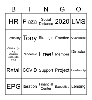 OD Team Bingo Card