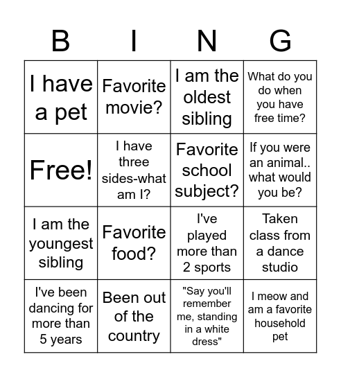 PreDrill Bingo! Bingo Card