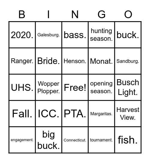 Henson Bingo Card