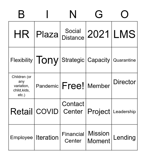 OD Team Bingo Card