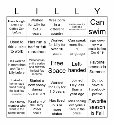AI Colleague "Get to Know You" Bingo Card