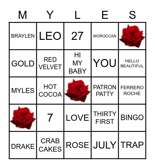 Morocc & Rose Bingo Edition Bingo Card