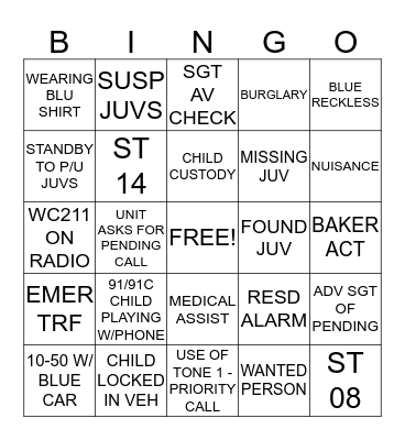 BABY BOY THEME!!! DISPATCH Bingo Card