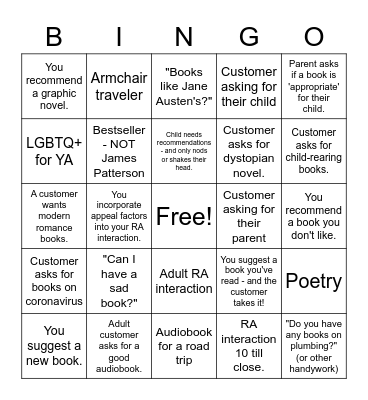 Readers' Advisory BINGO Card